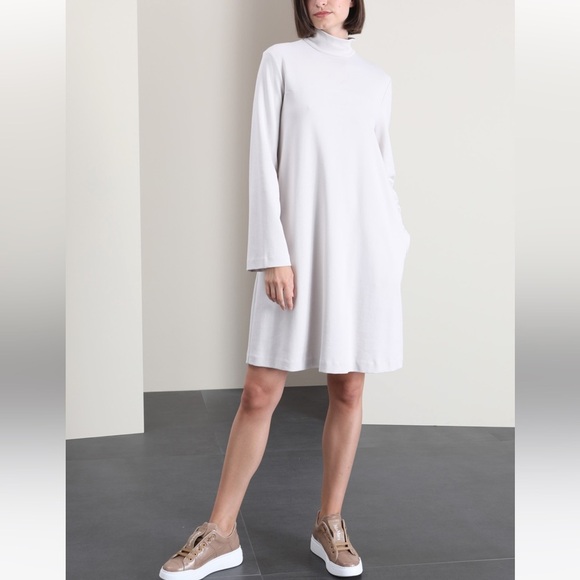 MAXMARA LEISURE Label-cut Trento Jersey Turtleneck Long Sleeve Dress.Size: S New - Picture 3 of 16